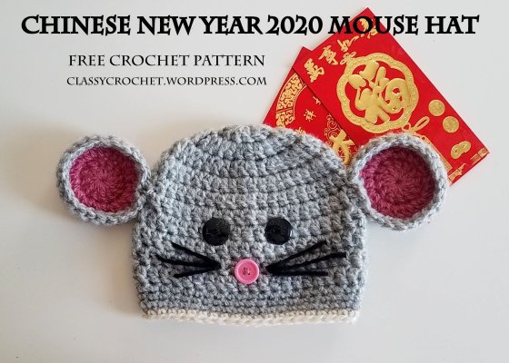 Classy Crochet | Free Crochet Mouse Hat Pattern